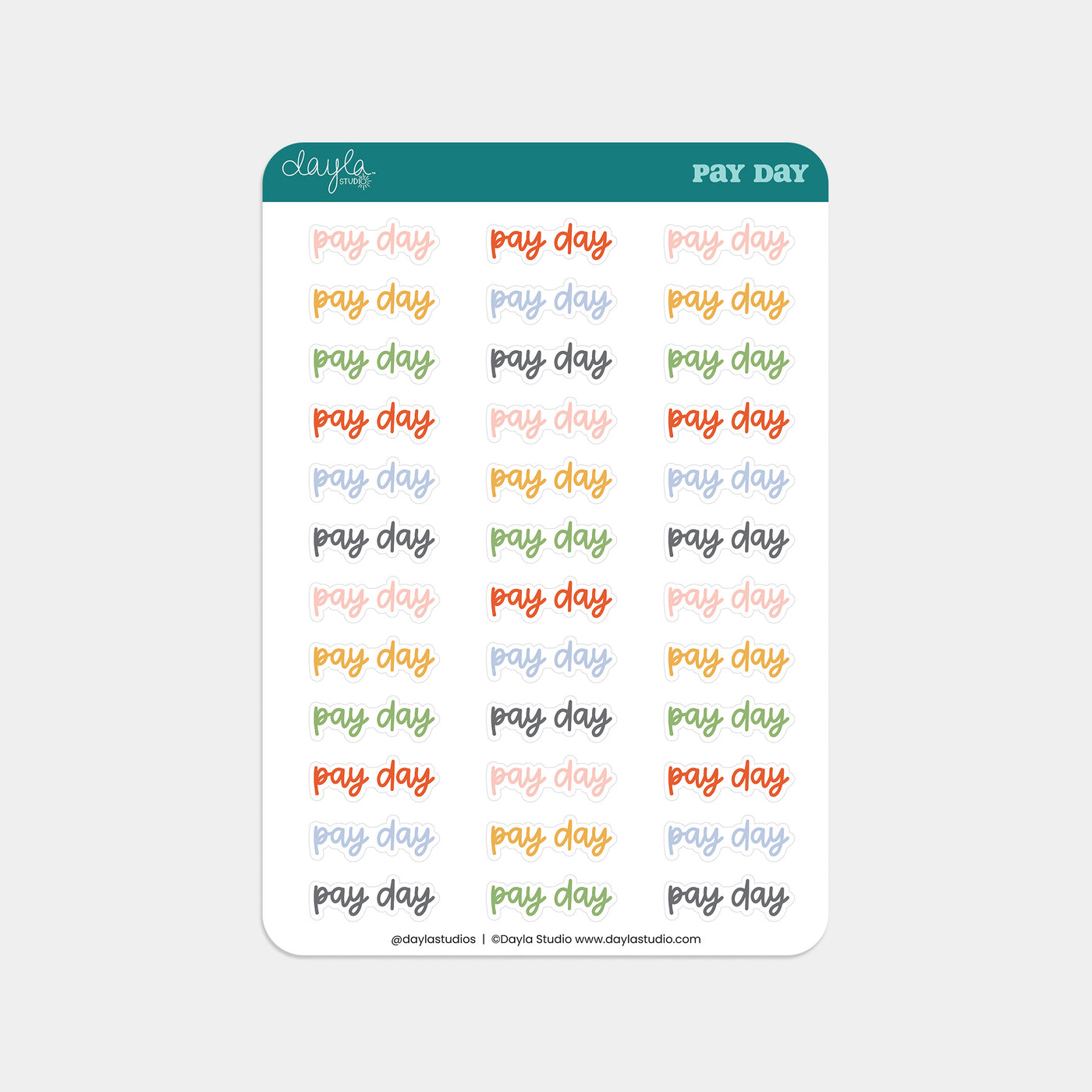 "Pay Day" Word Stickers