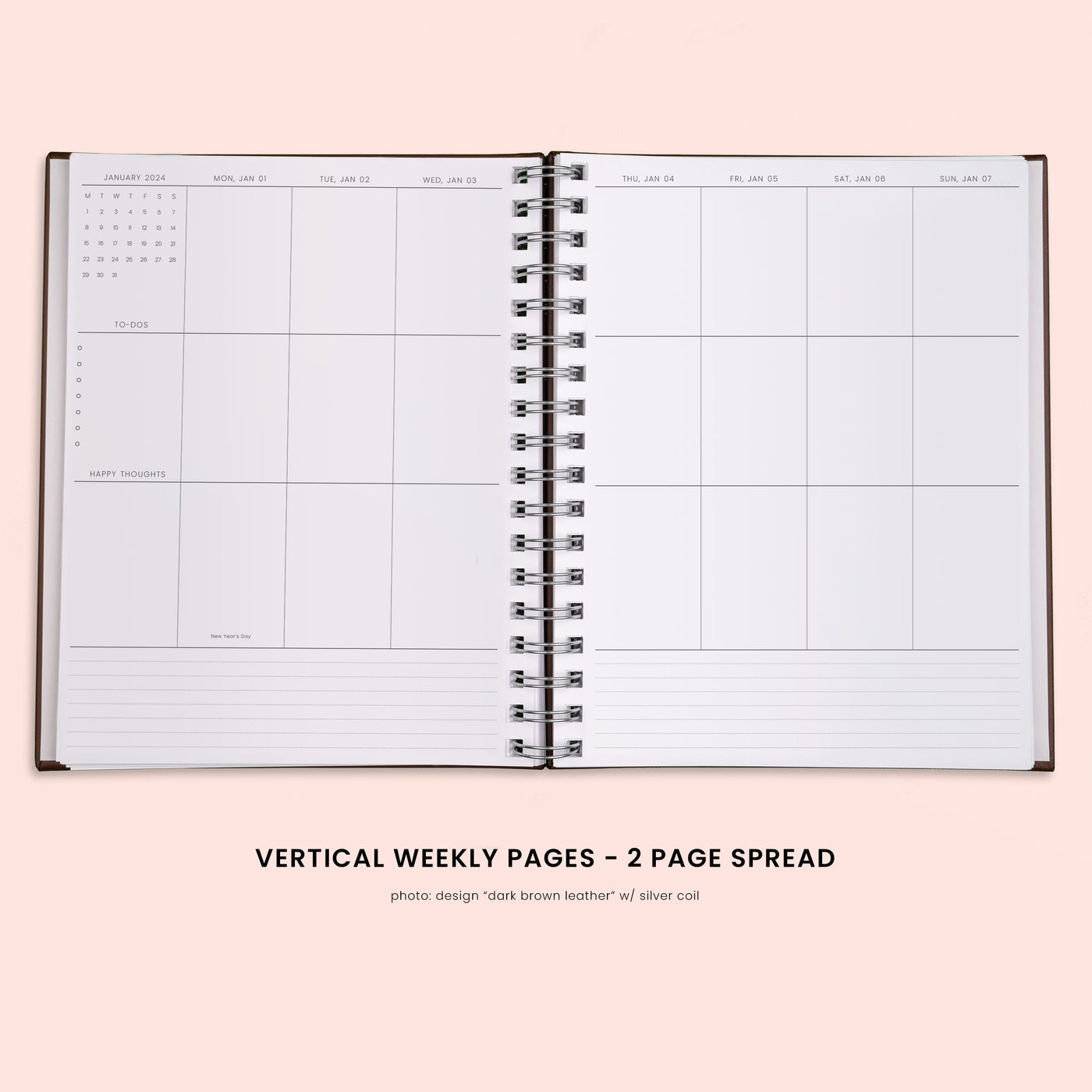 Vertical Weekly Planner - Stone Black