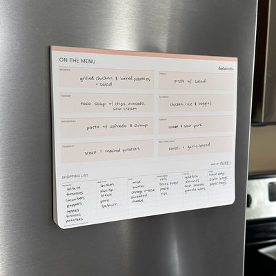 Meal Planning & Grocery List - Magnetic Pad For Fridge