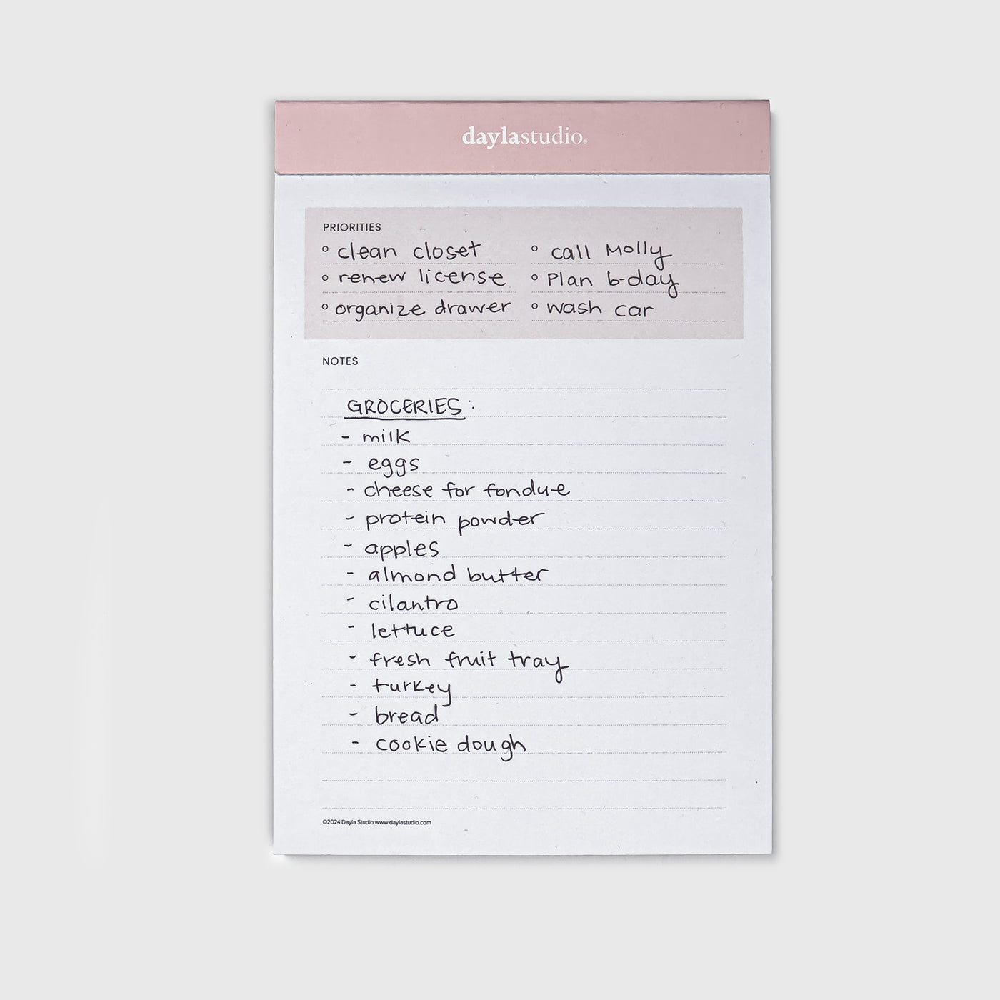 Priorities Notepad