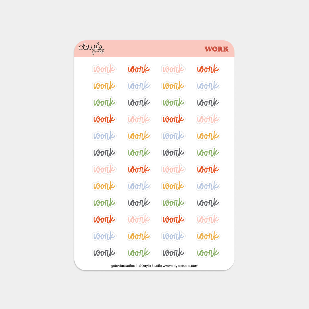 Work Word Stickers - Planner and Journal Stickers – Dayla Studio