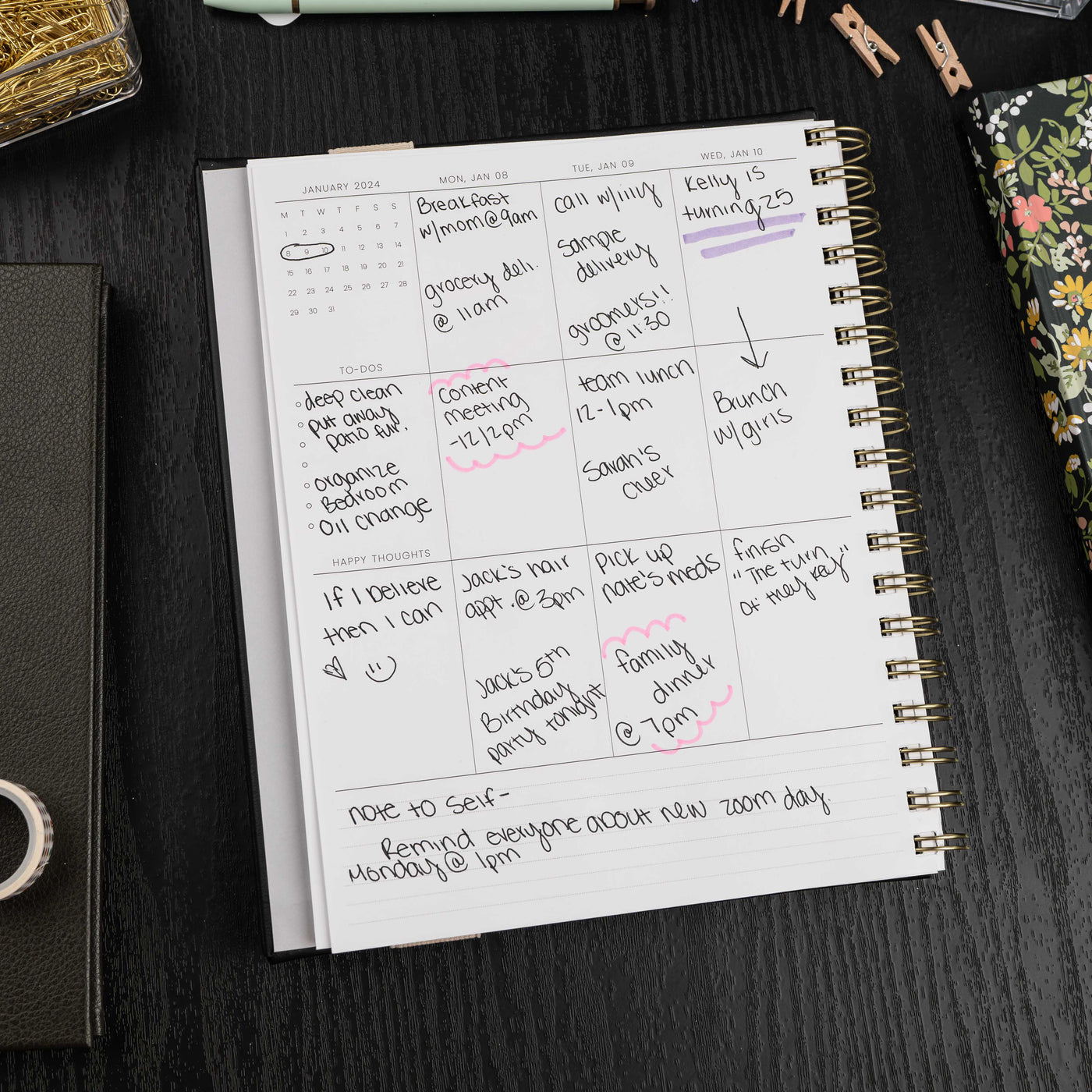 Vertical Weekly Planner - Harrond Light - Gold Foil