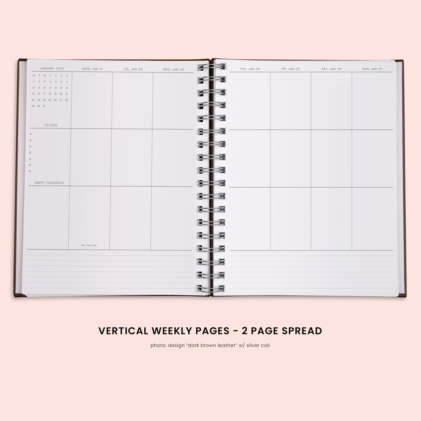 Vertical Weekly Planner - Harrond Light - Gold Foil