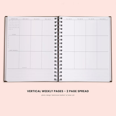 Vertical Weekly Planner - Harrond Light - Gold Foil