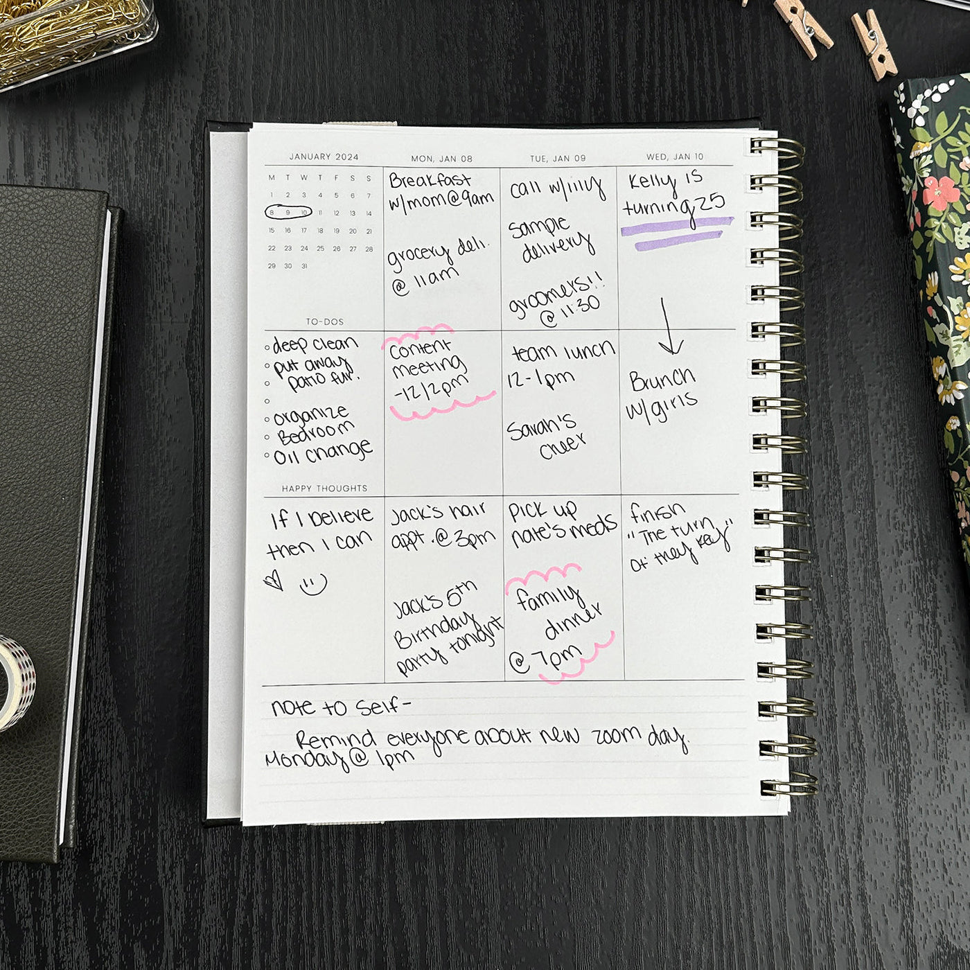 Vertical Weekly Planner - Olive